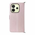 For Redmi Note 14 4G 164.84mm Multifunctional 6-Card Slots Leather Phone Case with Wrist Strap(Pink) - 3