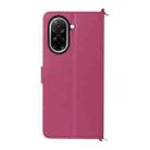 For Redmi A5 4G 173.3mm Multifunctional 6-Card Slots Leather Phone Case with Wrist Strap(Rose Red) - 3