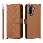 For Redmi A5 4G 173.3mm Multifunctional 6-Card Slots Leather Phone Case with Wrist Strap(Brown) - 1