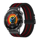 22mm Parachute Buckle Stripe Nylon Elastic Braided Watch Band(Black Red) - 1
