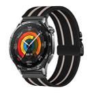 22mm Parachute Buckle Stripe Nylon Elastic Braided Watch Band(Black Starlight) - 1