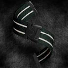 22mm Parachute Buckle Stripe Nylon Elastic Braided Watch Band(Dark Green White) - 3