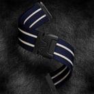 22mm Parachute Buckle Stripe Nylon Elastic Braided Watch Band(Midnight Blue White) - 3