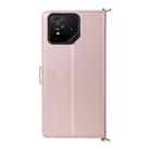 For Asus ROG Phone 9 / 9 Pro Multifunctional 6-Card Slots Leather Phone Case with Wrist Strap(Pink) - 3