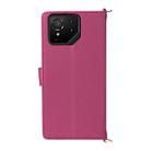 For Asus ROG Phone 9 / 9 Pro Multifunctional 6-Card Slots Leather Phone Case with Wrist Strap(Rose Red) - 3