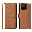 For Asus ROG Phone 9 / 9 Pro Multifunctional 6-Card Slots Leather Phone Case with Wrist Strap(Brown) - 1