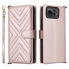 For Asus Zenfone 12 Ultra Multifunctional 6-Card Slots Leather Phone Case with Wrist Strap(Pink) - 1