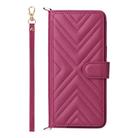 For Asus Zenfone 12 Ultra Multifunctional 6-Card Slots Leather Phone Case with Wrist Strap(Rose Red) - 2