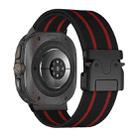 For Samsung Galaxy Watch Ultra 47mm Parachute Buckle Stripe Nylon Elastic Braided Watch Band(Black Red) - 2