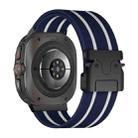 For Samsung Galaxy Watch Ultra 47mm Parachute Buckle Stripe Nylon Elastic Braided Watch Band(Midnight Blue White) - 2
