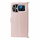 For Cubot A20 Multifunctional 6-Card Slots Leather Phone Case with Wrist Strap(Pink) - 3