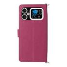 For Cubot A20 Multifunctional 6-Card Slots Leather Phone Case with Wrist Strap(Rose Red) - 3