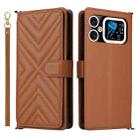 For Cubot A20 Multifunctional 6-Card Slots Leather Phone Case with Wrist Strap(Brown) - 1