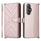For Cubot Max 5 Multifunctional 6-Card Slots Leather Phone Case with Wrist Strap(Pink) - 1