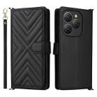 For Blackview Shark 9 Multifunctional 6-Card Slots Leather Phone Case with Wrist Strap(Black) - 1