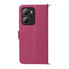 For Blackview Oscal Tiger 13 Multifunctional 6-Card Slots Leather Phone Case with Wrist Strap(Rose Red) - 3