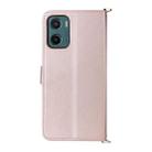 For Motorola Moto G05 4G / E15 4G Multifunctional 6-Card Slots Leather Phone Case with Wrist Strap(Pink) - 3