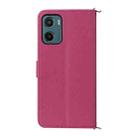 For Motorola Moto G05 4G / E15 4G Multifunctional 6-Card Slots Leather Phone Case with Wrist Strap(Rose Red) - 3