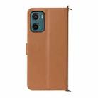 For Motorola Moto G05 4G / E15 4G Multifunctional 6-Card Slots Leather Phone Case with Wrist Strap(Brown) - 3