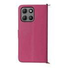 For Motorola Moto G15 4G / G15 Power 4G Multifunctional 6-Card Slots Leather Phone Case with Wrist Strap(Rose Red) - 3