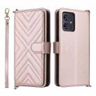 For Motorola Moto G54 5G / G54 Power 5G Multifunctional 6-Card Slots Leather Phone Case with Wrist Strap(Pink) - 1