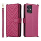 For Motorola Moto G54 5G / G54 Power 5G Multifunctional 6-Card Slots Leather Phone Case with Wrist Strap(Rose Red) - 1