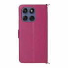 For Motorola Edge 60 Fusion Multifunctional 6-Card Slots Leather Phone Case with Wrist Strap(Rose Red) - 3
