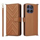 For Motorola Edge 60 Fusion Multifunctional 6-Card Slots Leather Phone Case with Wrist Strap(Brown) - 1