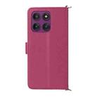 For Motorola Edge 60 Pro Multifunctional 6-Card Slots Leather Phone Case with Wrist Strap(Rose Red) - 3