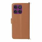 For Motorola Edge 60 Pro Multifunctional 6-Card Slots Leather Phone Case with Wrist Strap(Brown) - 3
