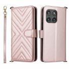 For Motorola Edge 5G 2025 Multifunctional 6-Card Slots Leather Phone Case with Wrist Strap(Pink) - 1
