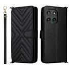 For Motorola Edge 5G 2025 Multifunctional 6-Card Slots Leather Phone Case with Wrist Strap(Black) - 1