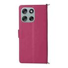 For Motorola Moto G56 / G66j / G66y 5G Multifunctional 6-Card Slots Leather Phone Case with Wrist Strap(Rose Red) - 3