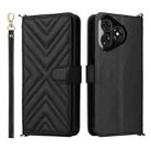 For Ulefone Note 19 Multifunctional 6-Card Slots Leather Phone Case with Wrist Strap(Black) - 1