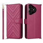 For Ulefone Note 19 Multifunctional 6-Card Slots Leather Phone Case with Wrist Strap(Rose Red) - 1