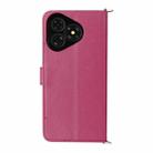For Ulefone Note 19 Multifunctional 6-Card Slots Leather Phone Case with Wrist Strap(Rose Red) - 3
