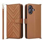 For Ulefone Note 21 Multifunctional 6-Card Slots Leather Phone Case with Wrist Strap(Brown) - 1