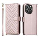 For Oukitel P1 Multifunctional 6-Card Slots Leather Phone Case with Wrist Strap(Pink) - 1