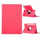 For Samsung Galaxy Tab S8+ / Tab S8 Plus /  Tab S7 FE / Tab S7+ / T970 360 Degree Rotation Litchi Texture Flip Leather Case with Holder(Rose Red) - 1