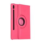 For Samsung Galaxy Tab S8+ / Tab S8 Plus /  Tab S7 FE / Tab S7+ / T970 360 Degree Rotation Litchi Texture Flip Leather Case with Holder(Rose Red) - 2