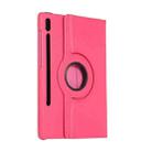 For Samsung Galaxy Tab S8+ / Tab S8 Plus /  Tab S7 FE / Tab S7+ / T970 360 Degree Rotation Litchi Texture Flip Leather Case with Holder(Rose Red) - 3