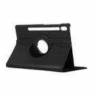 For Samsung Galaxy Tab S8+ / Tab S8 Plus /  Tab S7 FE / Tab S7+ / T970 360 Degree Rotation Litchi Texture Flip Leather Case with Holder(Black) - 3