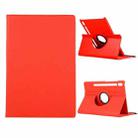 For Samsung Galaxy Tab S8+ / Tab S8 Plus /  Tab S7 FE / Tab S7+ / T970 360 Degree Rotation Litchi Texture Flip Leather Case with Holder(Red) - 1