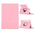 For Samsung Galaxy Tab S8+ / Tab S8 Plus /  Tab S7 FE / Tab S7+ / T970 360 Degree Rotation Litchi Texture Flip Leather Case with Holder(Pink) - 1