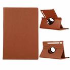 For Samsung Galaxy Tab S8+ / Tab S8 Plus /  Tab S7 FE / Tab S7+ / T970 360 Degree Rotation Litchi Texture Flip Leather Case with Holder (Brown) - 1