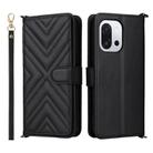 For OnePlus 13T 5G Multifunctional 6-Card Slots Leather Phone Case with Wrist Strap(Black) - 1