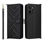 For OnePlus Ace 5 Racing 5G Multifunctional 6-Card Slots Leather Phone Case with Wrist Strap(Black) - 1