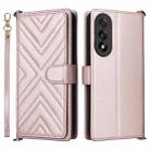 For OnePlus Nord 5 / OnePlus Ace 5 Ultra Multifunctional 6-Card Slots Leather Phone Case with Wrist Strap(Pink) - 1