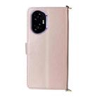 For Honor 300 5G Multifunctional 6-Card Slots Leather Phone Case with Wrist Strap(Pink) - 3
