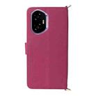 For Honor 300 5G Multifunctional 6-Card Slots Leather Phone Case with Wrist Strap(Rose Red) - 3